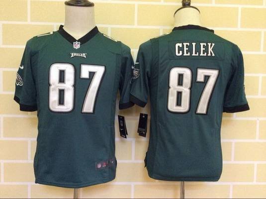 Youth Philadelphia Eagles #87 Brent Celek Nike Dark Green Game Jersey inbean