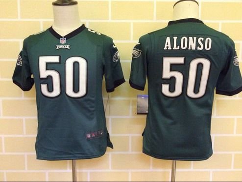 Youth Philadelphia Eagles #50 Kiko Alonso Midnight Green Team Color NFL Nike Game Jersey inbean