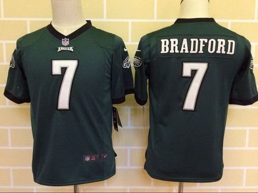 Youth Philadelphia Eagles #7 Sam Bradford Midnight Green Team Color NFL Nike Game Jersey inbean