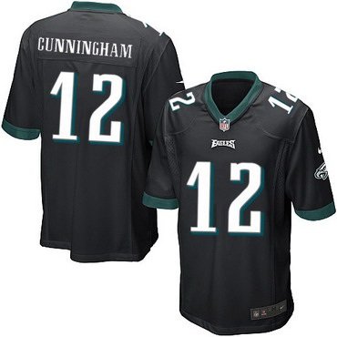 Youth Philadelphia Eagles #12 Randall Cunningham Black Retired Player NFL Nike Game Jersey inbean