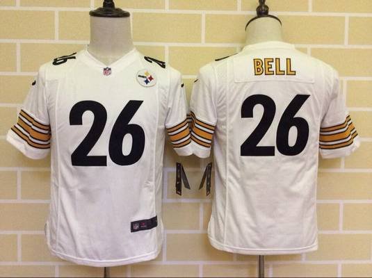 Youth Pittsburgh Steelers #26 LeVeon Bell Nike White Game Jersey inbean