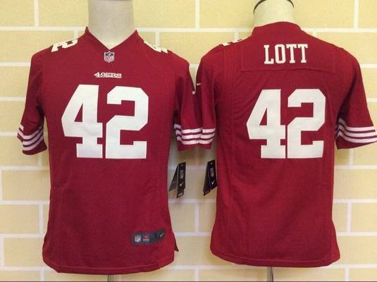 Youth San Francisco 49ers #42 Ronnie Lott Nike Red Game Jersey inbean