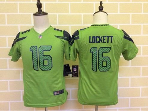 Youth Seattle Seahawks #16 Tyler Lockett Green Alternate NFL Nike Game Jersey inbean