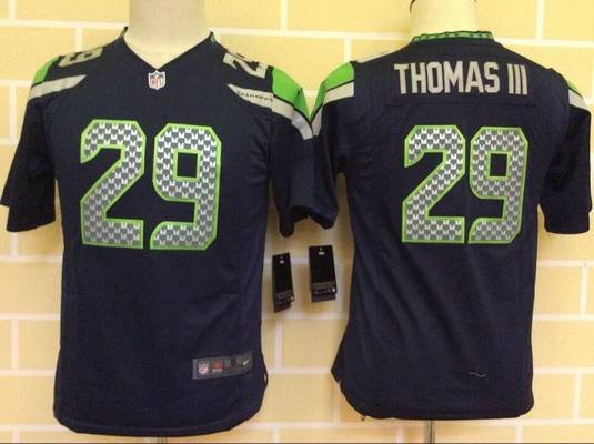 Youth Seattle Seahawks #29 Earl Thomas III Nike Navy Blue Game Jersey inbean