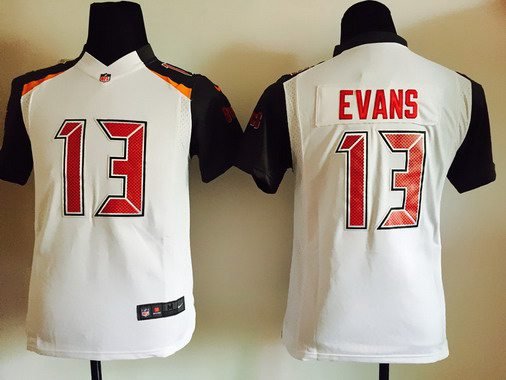 Youth Tampa Bay Buccaneers #13 Mike Evans White Road NFL Nike Game Jersey inbean