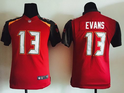 Youth Tampa Bay Buccaneers #13 Mike Evans Red Team Color NFL Nike Game Jersey inbean