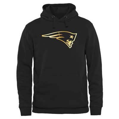 NFL New England Patriots Men's Pro Line Black Gold Collection Pullover Hoodies Hoody inbean