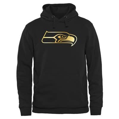 NFL Seattle Seahawks Men's Pro Line Black Gold Collection Pullover Hoodies Hoody inbean