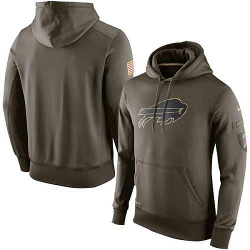 Men's Buffalo Bills Nike Olive Salute To Service KO Performance Hoodie inbean