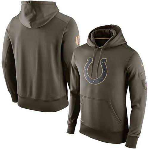 Men's Indianapolis Colts Nike Olive Salute To Service KO Performance Hoodie inbean