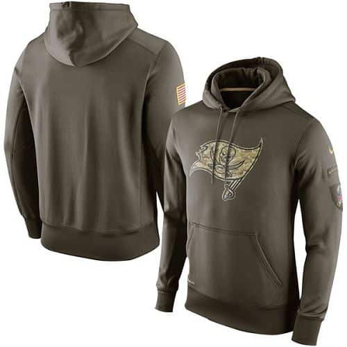 Men's Tampa Bay Buccaneers Nike Olive Salute To Service KO Performance Hoodie inbean