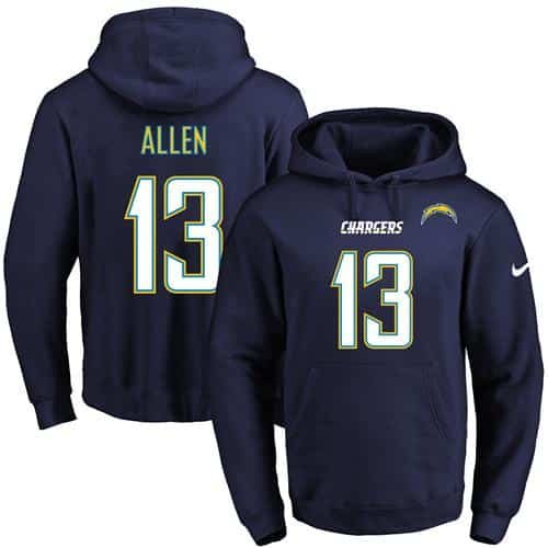 Nike Chargers #13 Keenan Allen Navy Blue Name & Number Pullover NFL Hoodie inbean