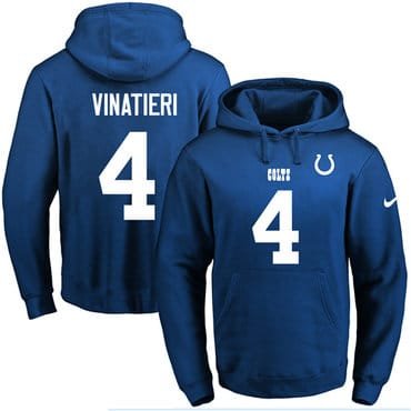 Nike Colts #4 Adam Vinatieri Royal Blue Name & Number Pullover NFL Hoodie inbean