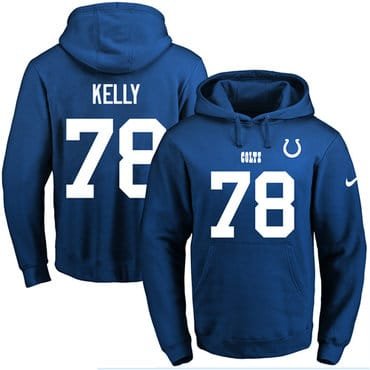 Nike Colts #78 Ryan Kelly Royal Blue Name & Number Pullover NFL Hoodie inbean