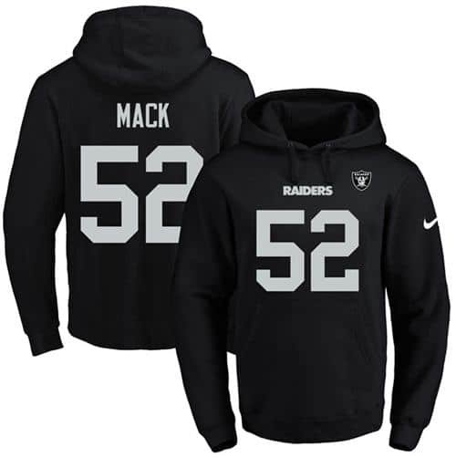 Nike Raiders #52 Khalil Mack Black Name & Number Pullover NFL Hoodie inbean