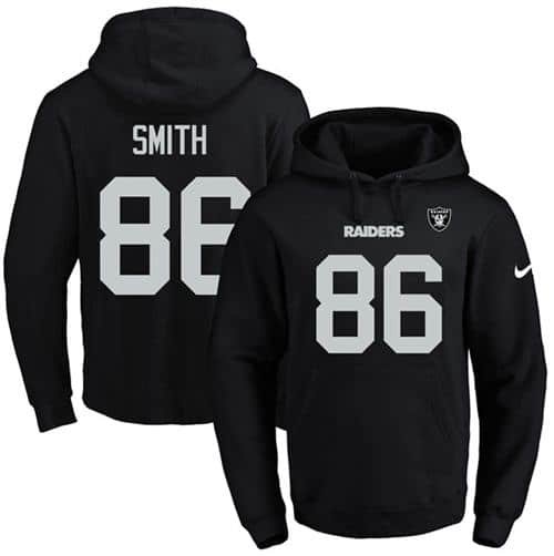 Nike Raiders #86 Lee Smith Black Name & Number Pullover NFL Hoodie inbean