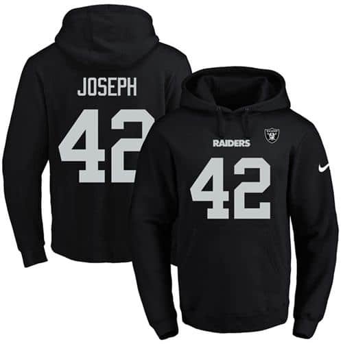 Nike Raiders #42 Karl Joseph Black Name & Number Pullover NFL Hoodie inbean