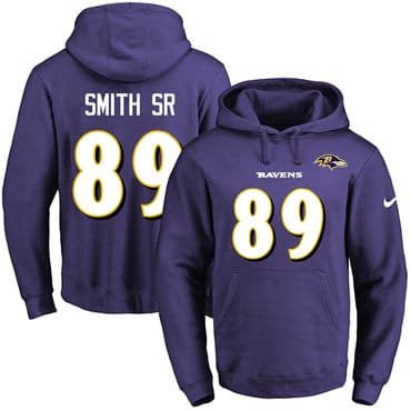 Nike Ravens #89 Steve Smith Sr Purple Name & Number Pullover NFL Hoodie inbean