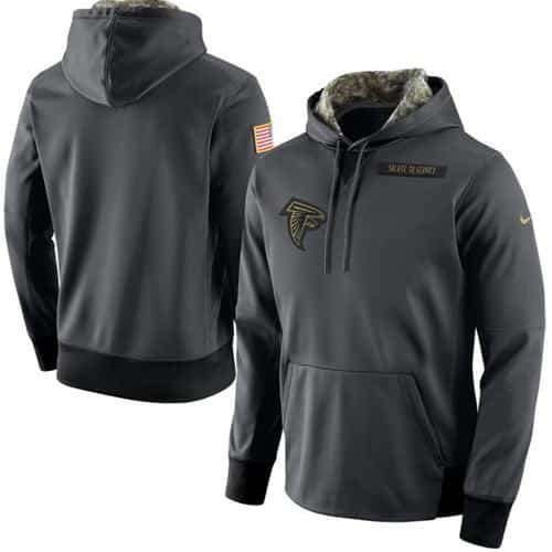 Men's Atlanta Falcons Nike Anthracite Salute to Service Player Performance Hoodie inbean