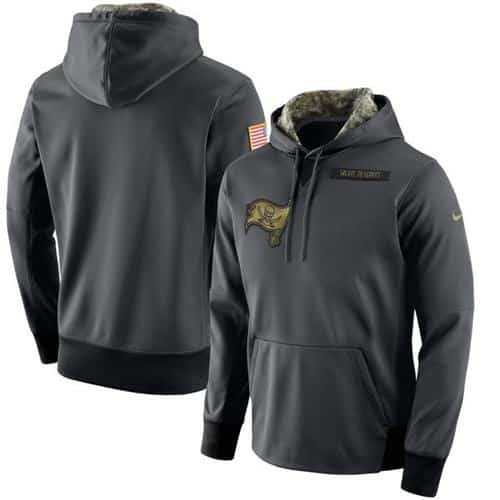 Men's Tampa Bay Buccaneers Nike Anthracite Salute to Service Player Performance Hoodie inbean