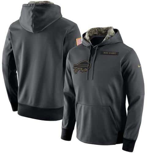 Men's Buffalo Bills Nike Anthracite Salute to Service Player Performance Hoodie inbean