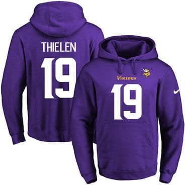 Nike Vikings #19 Adam Thielen Purple Name & Number Pullover NFL Hoodie inbean