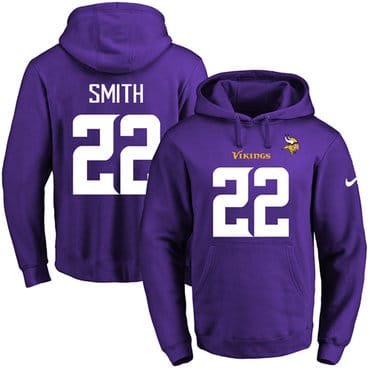 Nike Vikings #22 Harrison Smith Purple Name & Number Pullover NFL Hoodie inbean