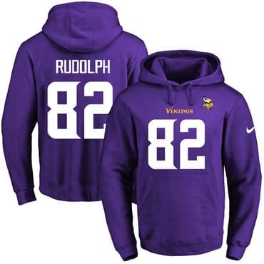 Nike Vikings #82 Kyle Rudolph Purple Name & Number Pullover NFL Hoodie inbean