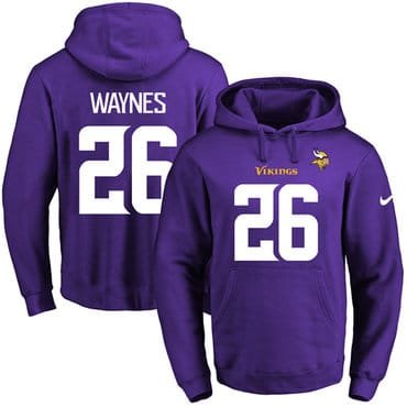 Nike Vikings #26 Trae Waynes Purple Name & Number Pullover NFL Hoodie inbean