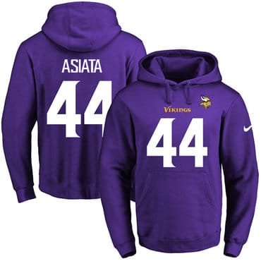 Nike Vikings #44 Matt Asiata Purple Name & Number Pullover NFL Hoodie inbean