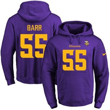 Nike Vikings #55 Anthony Barr Purple(Gold No.) Name & Number Pullover NFL Hoodie inbean