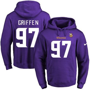 Nike Vikings #97 Everson Griffen Purple Name & Number Pullover NFL Hoodie inbean