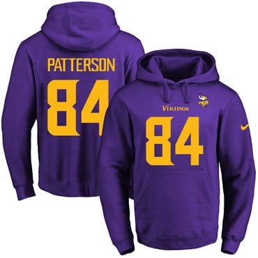 Nike Vikings #84 Cordarrelle Patterson Purple(Gold No.) Name & Number Pullover NFL Hoodie inbean