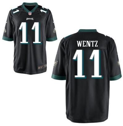 Youth Philadelphia Eagles #11 Carson Wentz Nike Black 2016 Draft Pick Game Jersey inbean