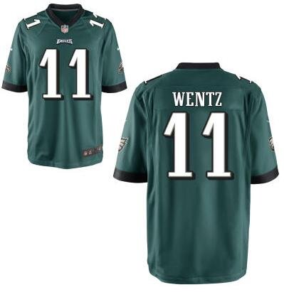 Youth Philadelphia Eagles #11 Carson Wentz Nike Green 2016 Draft Pick Game Jersey inbean