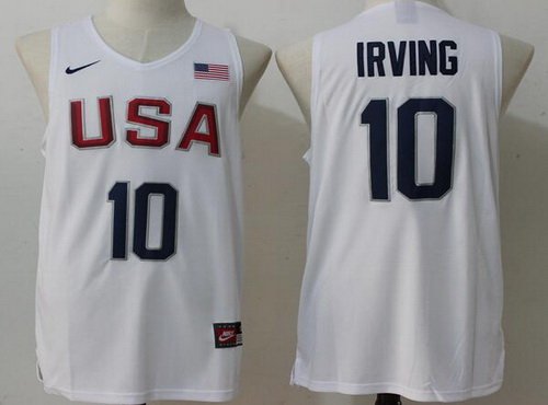 2016 Olympics Team USA Men's #10 Kyrie Irving Revolution 30 Swingman White Jersey inbean