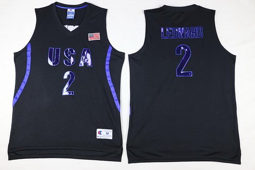 2016 Olympics Team USA Men's #2 Kawhi Leonard All Black Soul Swingman Jersey inbean