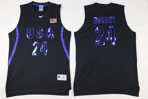 2016 Olympics Team USA Men's #24 Kobe Bryant All Black Soul Swingman Jersey inbean