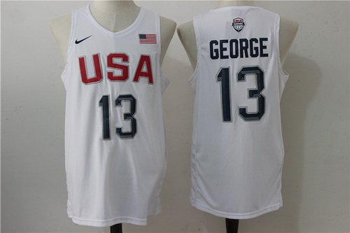 2016 Olympics Team USA Men's #13 Paul George White Revolution 30 Swingman Basketball Jersey inbean