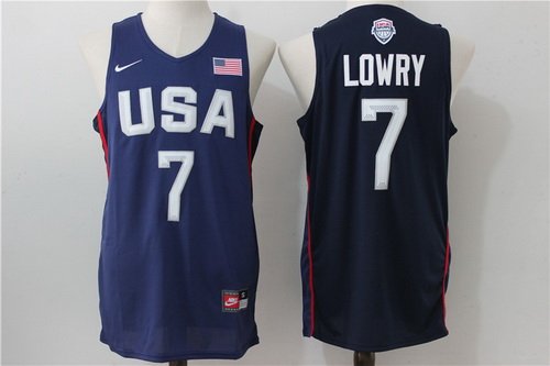 2016 Olympics Team USA Men's #7 Kyle Lowry Navy Blue Revolution 30 Swingman Basketball Jersey inbean