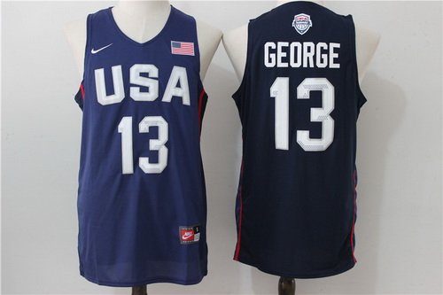 2016 Olympics Team USA Men's #13 Paul George Navy Blue Revolution 30 Swingman Basketball Jersey inbean