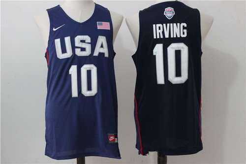 2016 Olympics Team USA Men's #10 Kyrie Irving Navy Blue Revolution 30 Swingman Basketball Jersey inbean