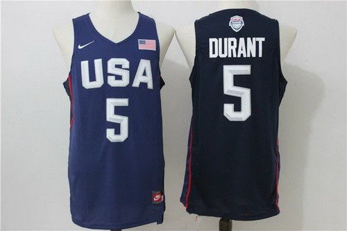 2016 Olympics Team USA Men's #5 Kevin Durant Navy Blue Revolution 30 Swingman Basketball Jersey inbean