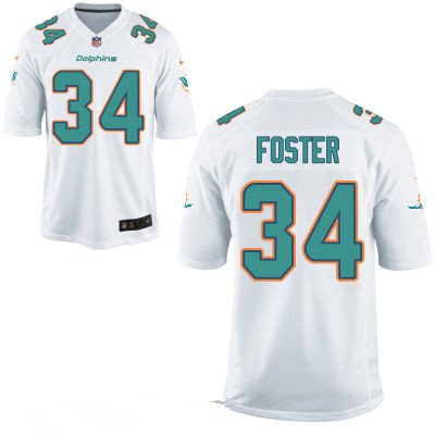 Youth Miami Dolphins #34 Arian Foster White Road Stitched NFL Nike Game Jersey inbean