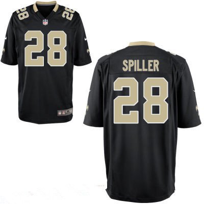 Youth New Orleans Saints #28 C.J. Spiller Black Team Color Stitched NFL Nike Game Jersey inbean