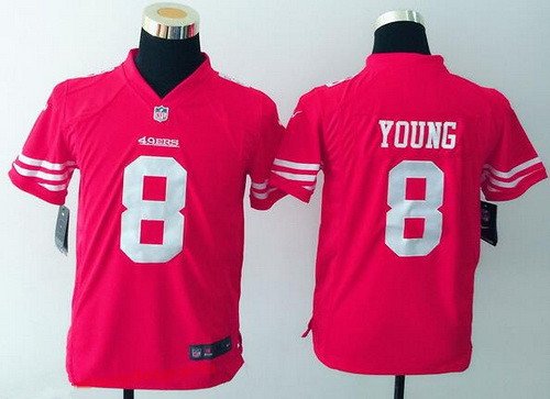 Youth San Francisco 49ers #8 Steve Young Scarlet Red Retired Player NFL Nike Game Jersey inbean