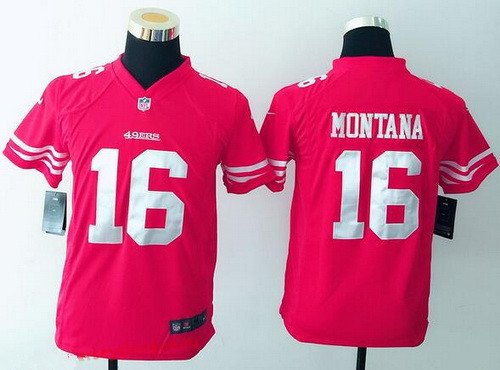 Youth San Francisco 49ers #16 Joe Montana Scarlet Red Retired Player NFL Nike Game Jersey inbean