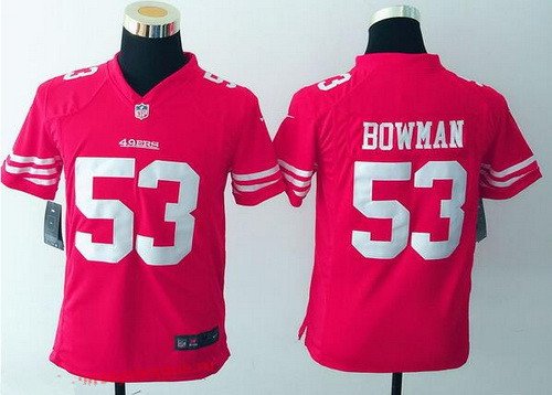 Youth San Francisco 49ers #53 NaVorro Bowman Scarlet Red Team Color NFL Nike Game Jersey inbean