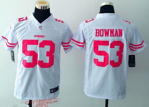 Youth San Francisco 49ers #53 NaVorro Bowman White Road NFL Nike Game Jersey inbean