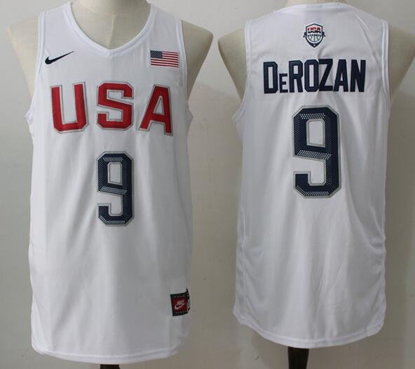 2016 Olympics Team USA Men's #9 DeMar DeRozan White Stitched NBA Nike Swingman Jersey inbean